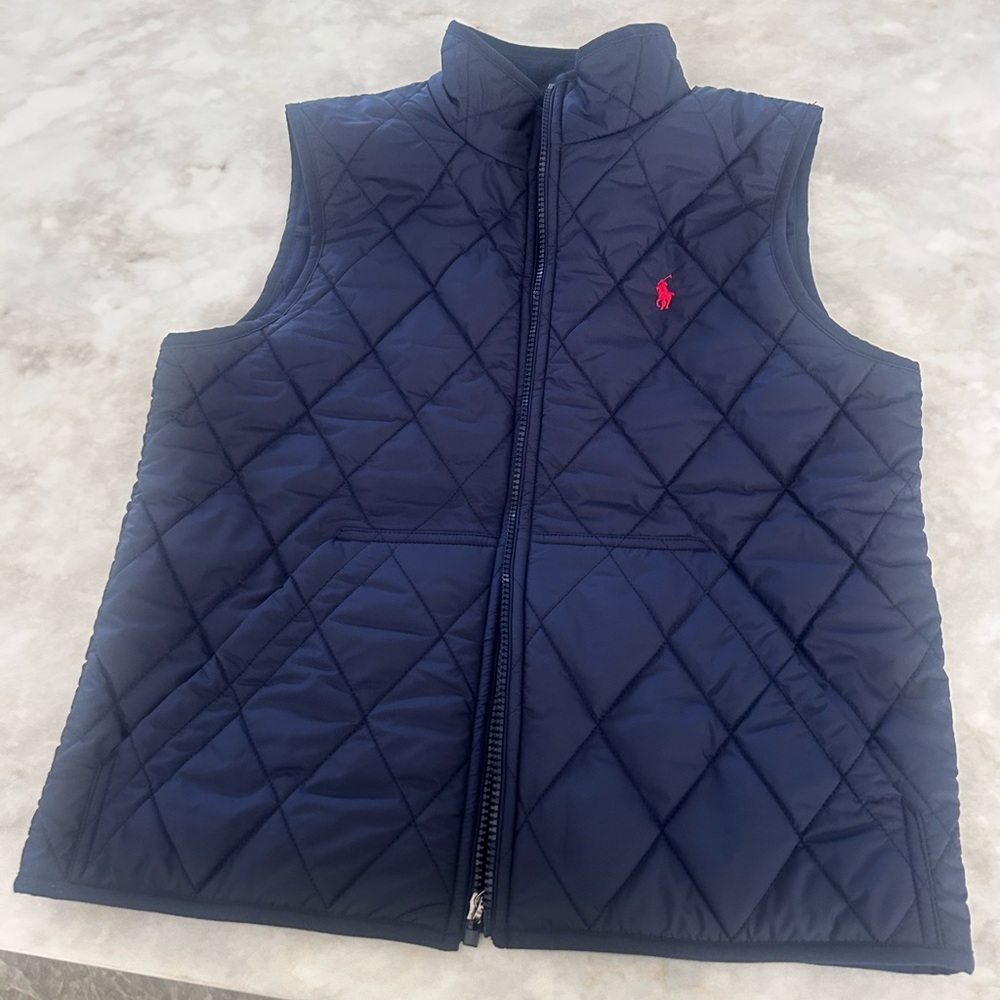 Polo by Ralph Lauren Navy Quilted Vest Boys Sz Large 14-16